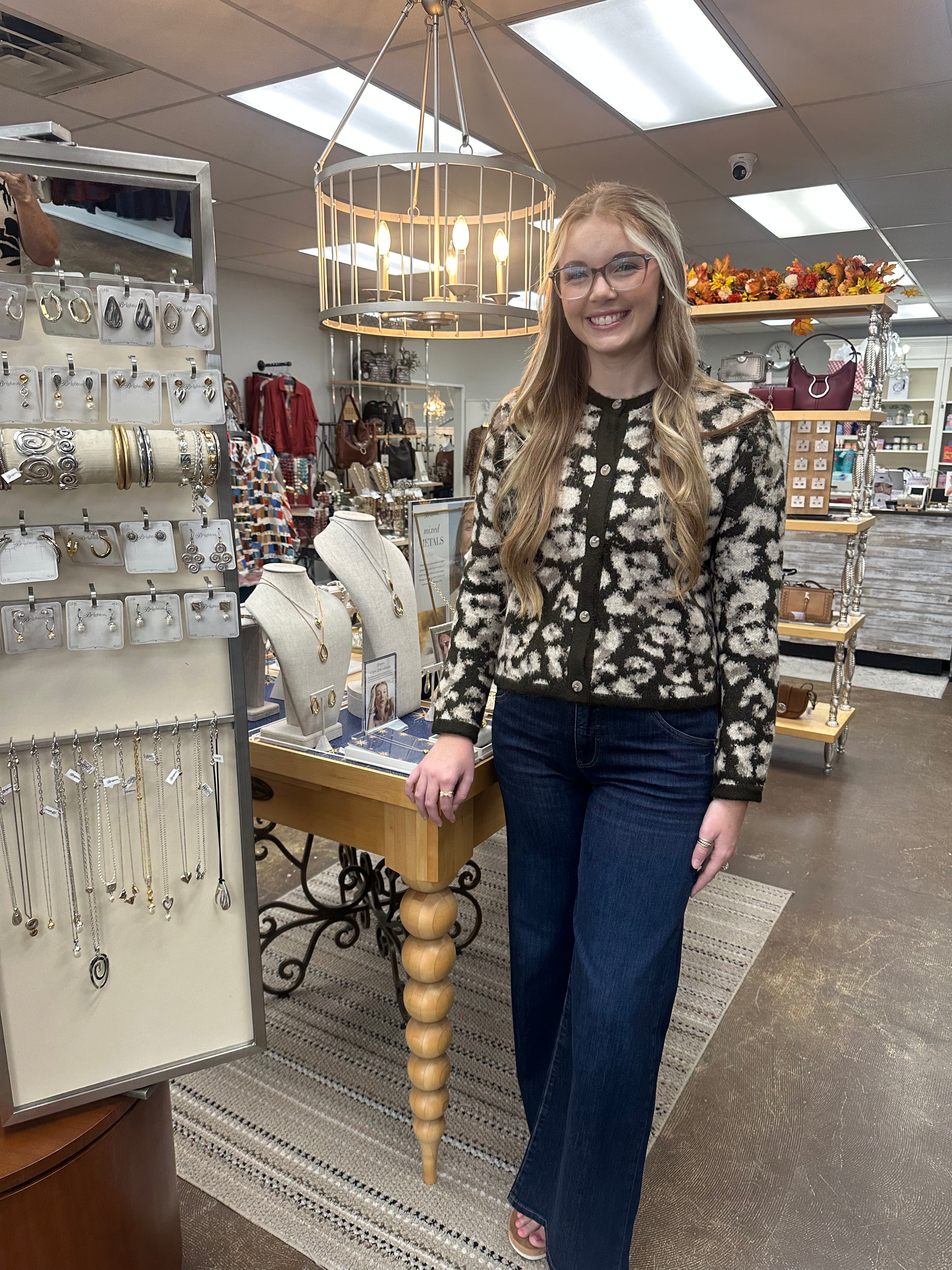 Sadie Animal Print Cardigan