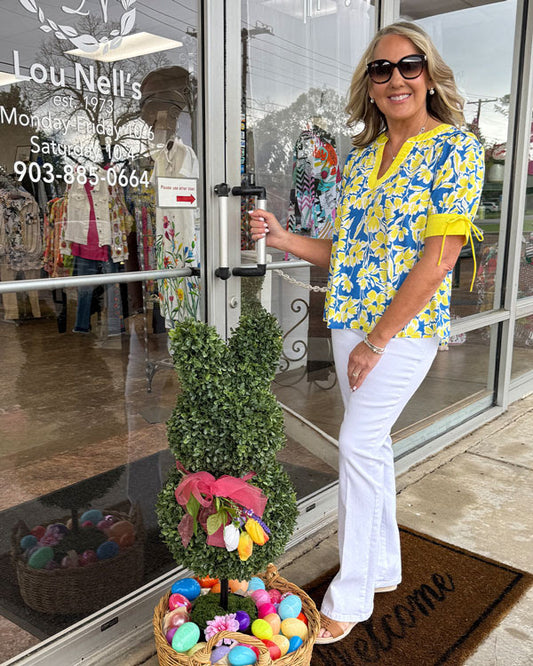 Floral Print Scallop Top