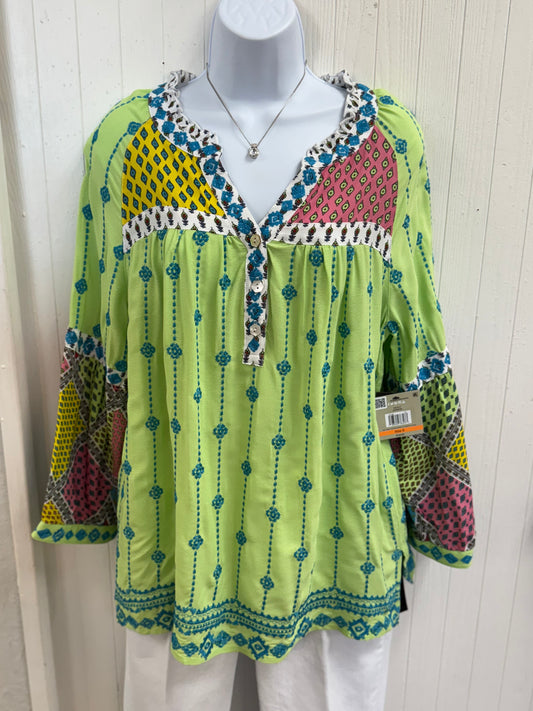 Embroidered Mixed Print Tunic