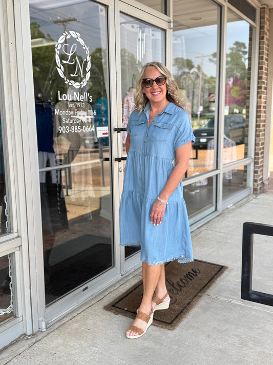 Tiered Shirt Dress