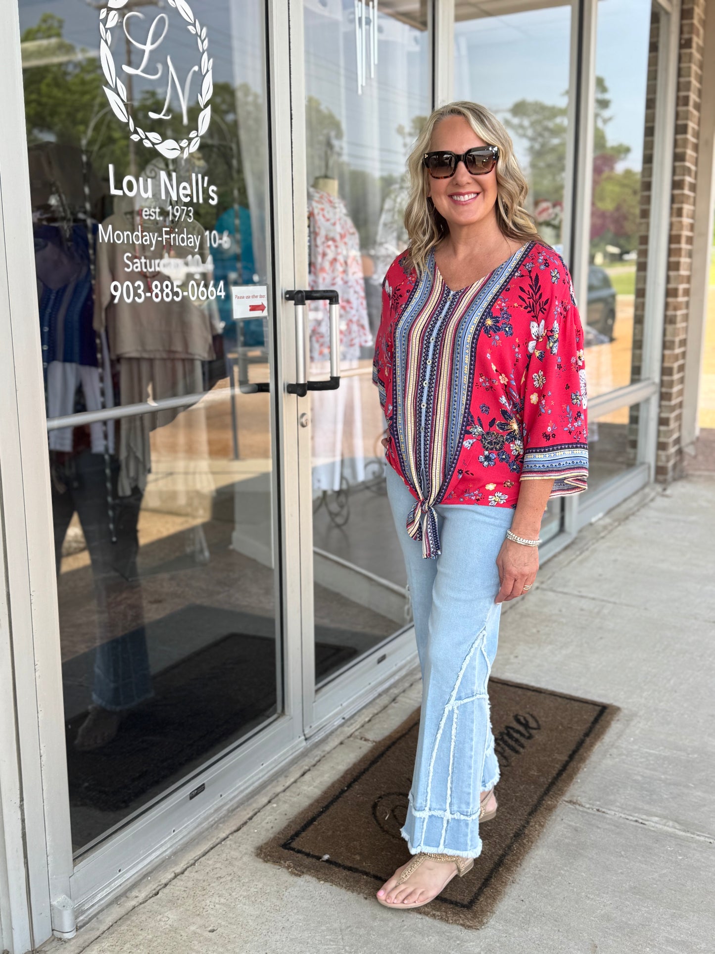 Woven Popover Short Sleeve Tunic