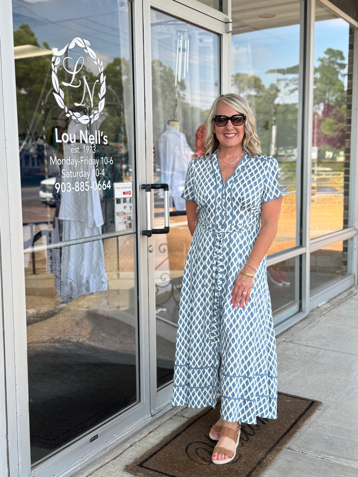 Blue-White Summer Dress