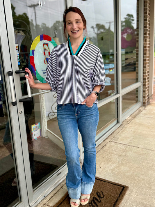 Striped Dolman Top