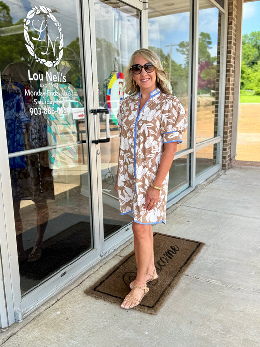 Botanical Puff Sleeve Dress