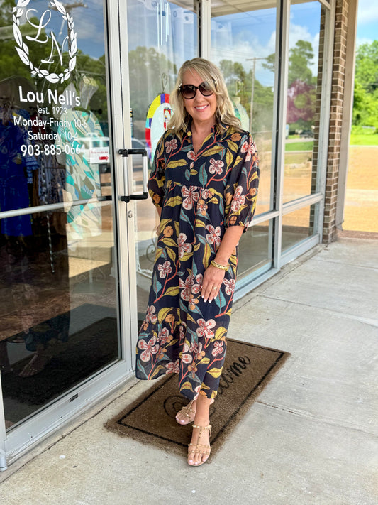 Mix Floral Tiered Dress