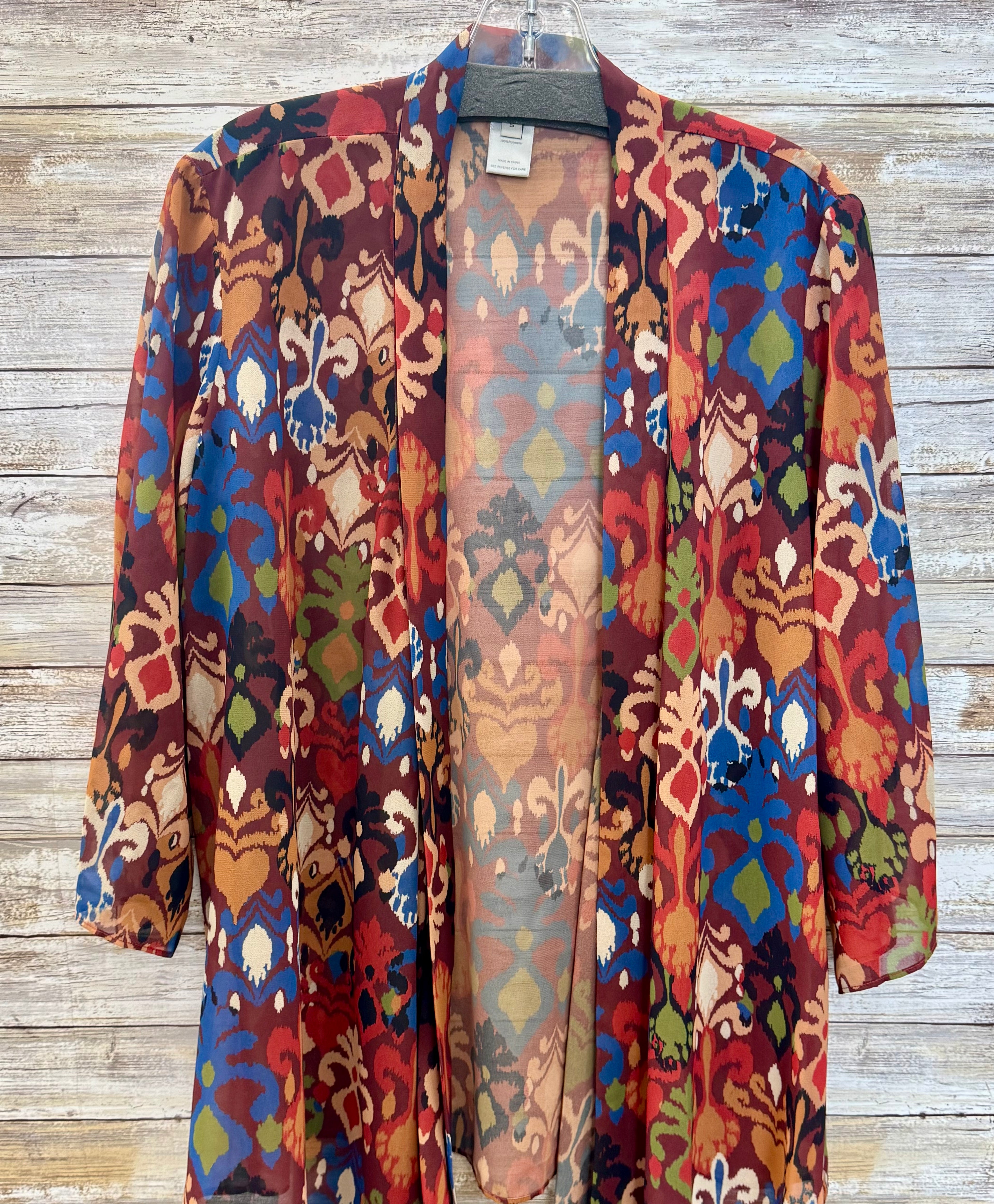 3/4 Flare Sleeve Open Front Jacket