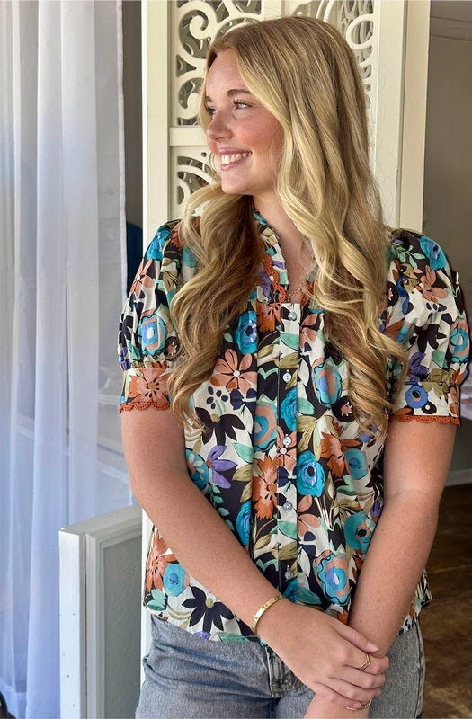 Multi-Floral Print Top