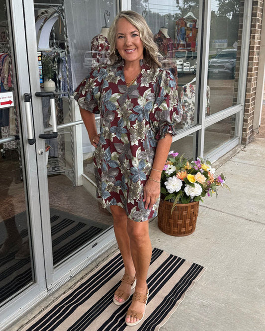 Vintage Floral Midi Dress