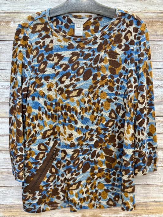 3/4 Sleeve Scoop Neck Zip Top