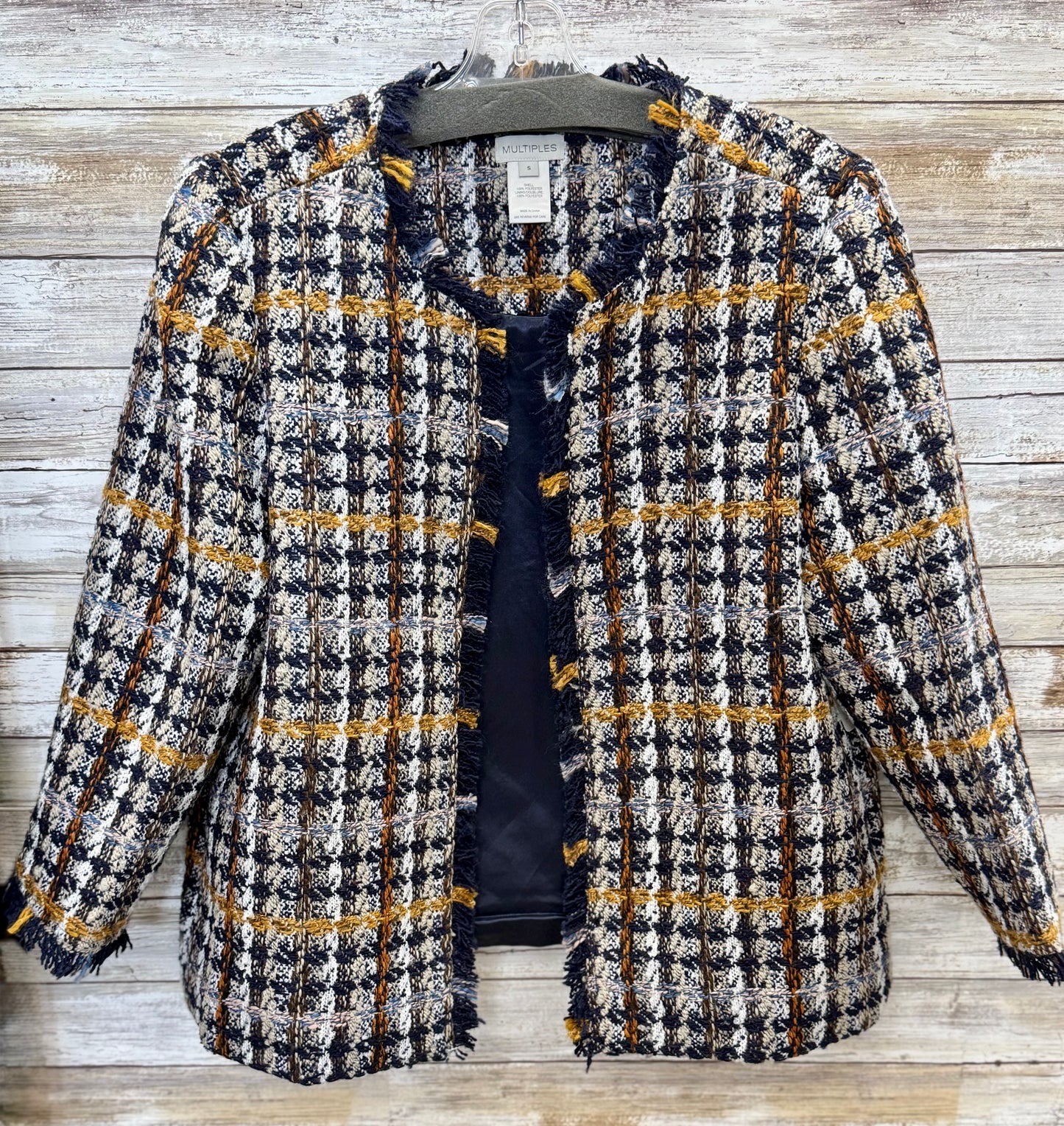 3/4 Sleeve Fringe Trim Jacket
