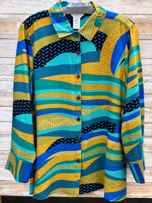 Abstract Print 3/4 Sleeve Top