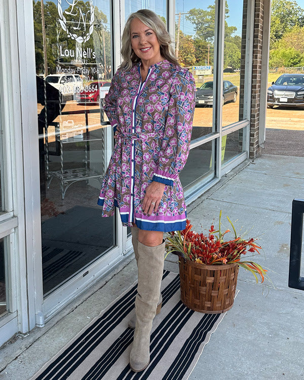 Ruffle Hem Shirt Dress