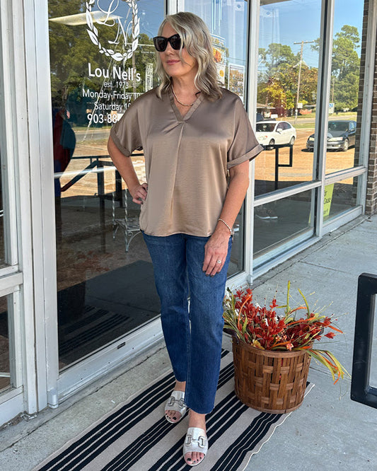 V-Neck Short Sleeve Top