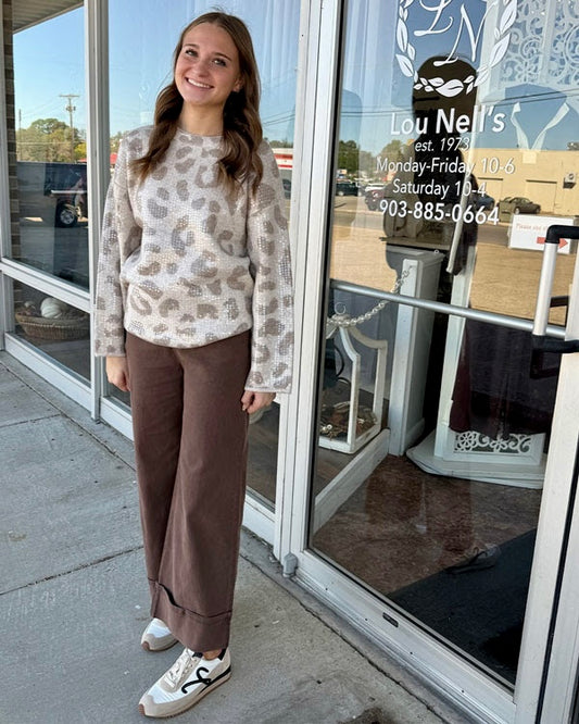 Sequin Crew Neck Sweater