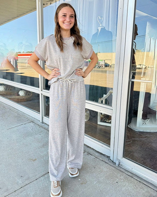 Short Sleeve Knit Pant Set