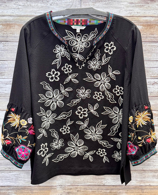 Embroidered Peasant Top