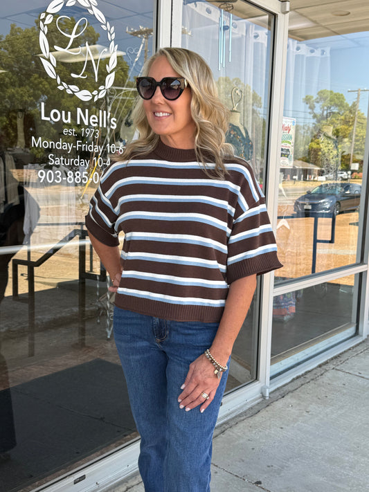 Crew Neck Striped Sweater