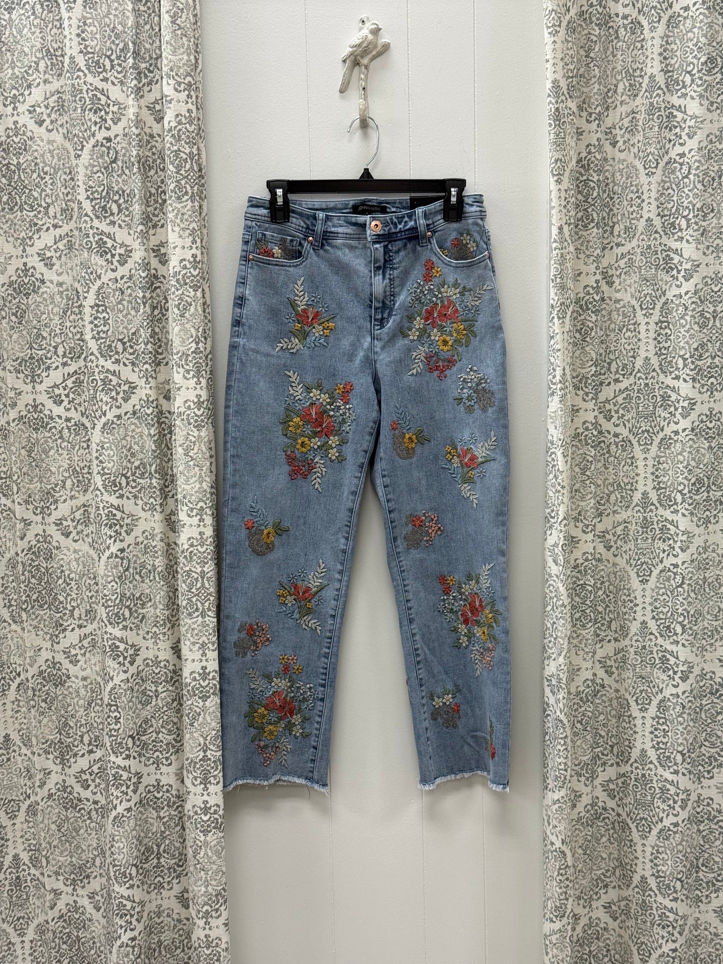 Woven Embroidered Flare Leg 5 Pocket Jacket