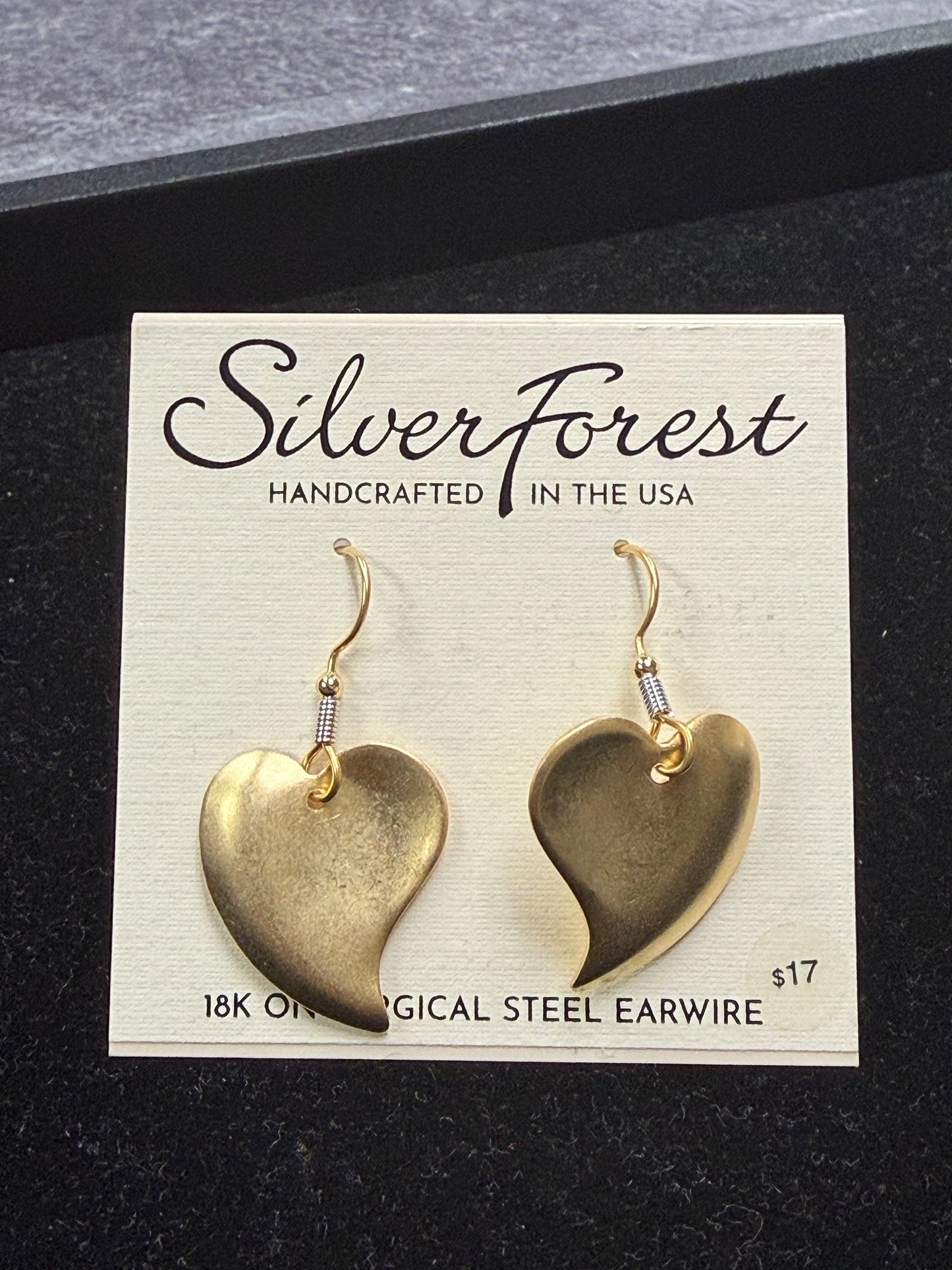 Silver Forest Heart Earring
