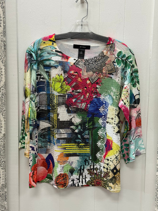 Printed Textured Knit Top