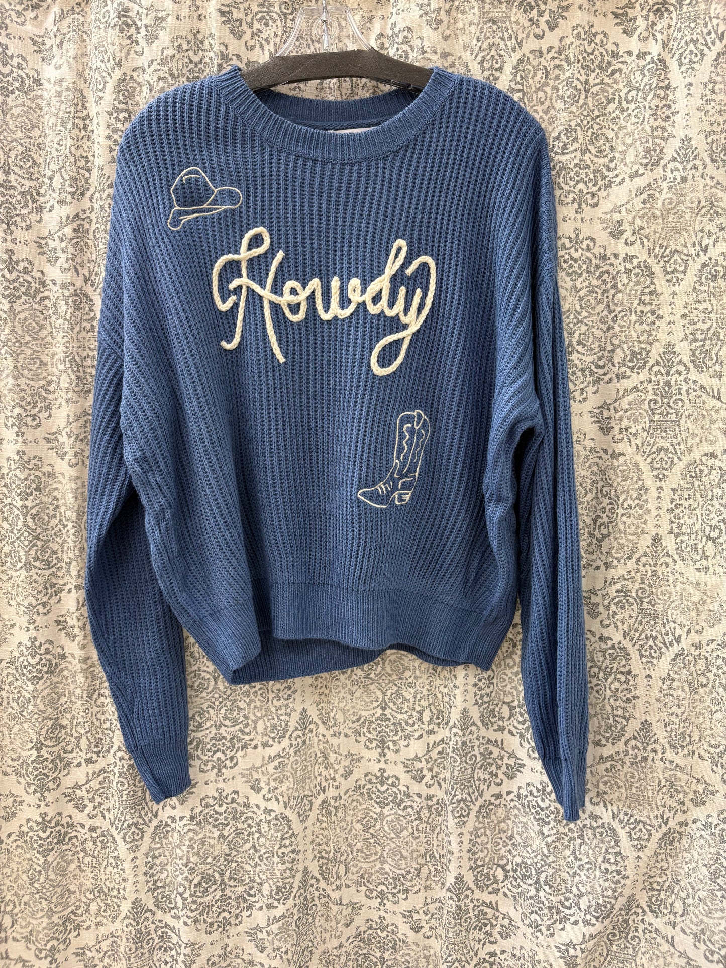 Howdy Embroidered Crewneck Sweater