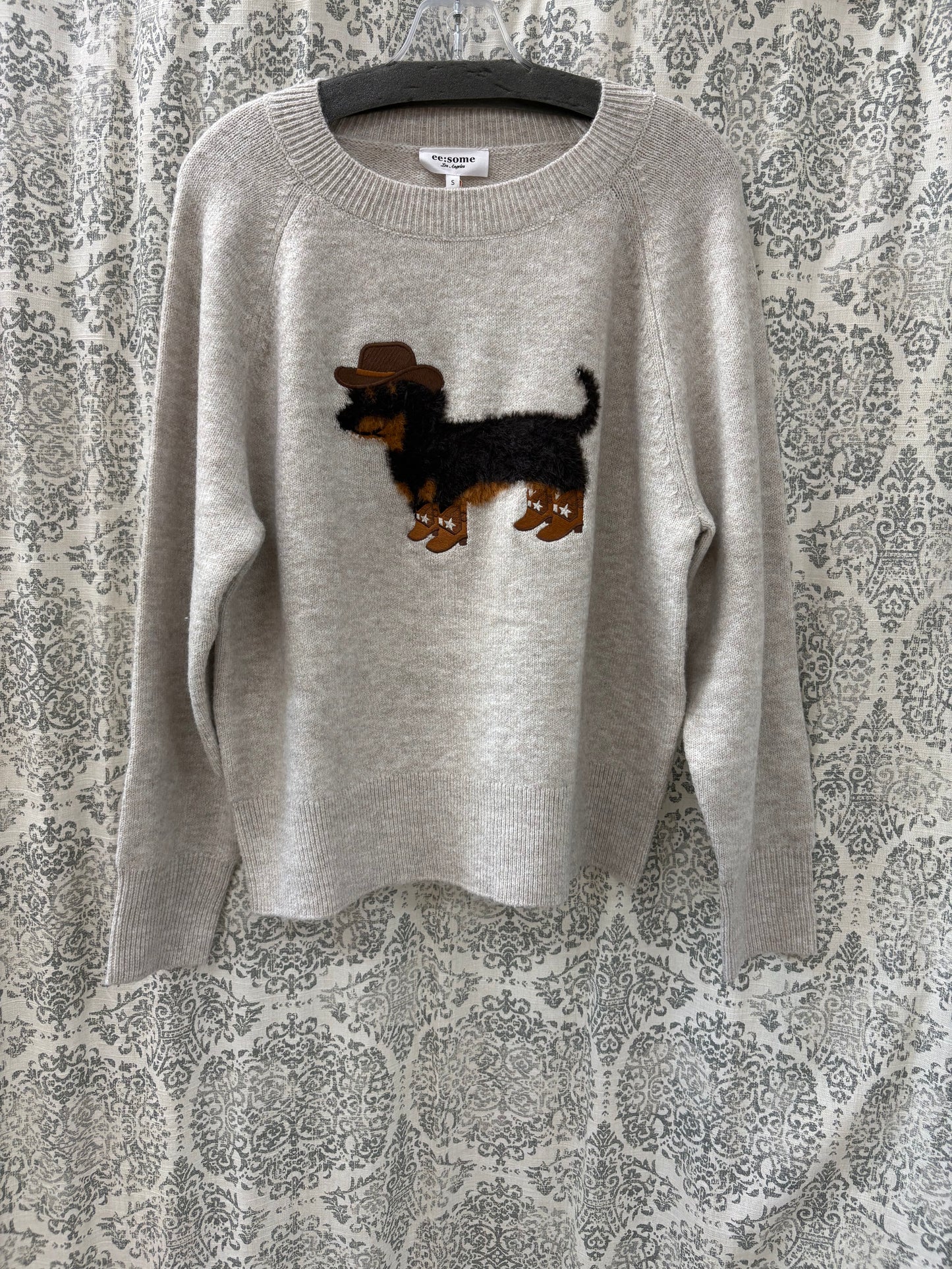 Cowboy Dachsund Graphic Sweater