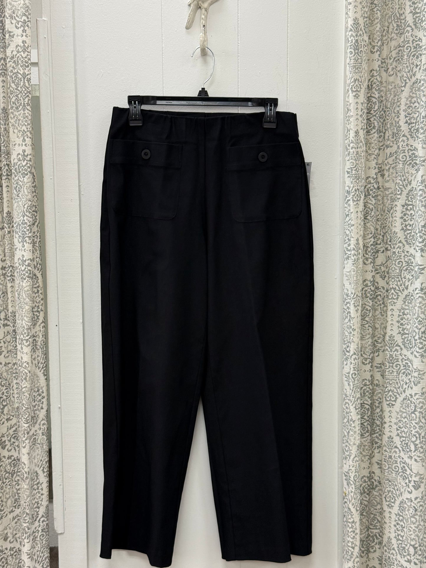 Elastic Patch Pocket Pull On Wide Leg Woven Crop Pant