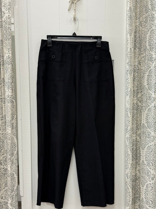 Elastic Patch Pocket Pull On Wide Leg Woven Crop Pant