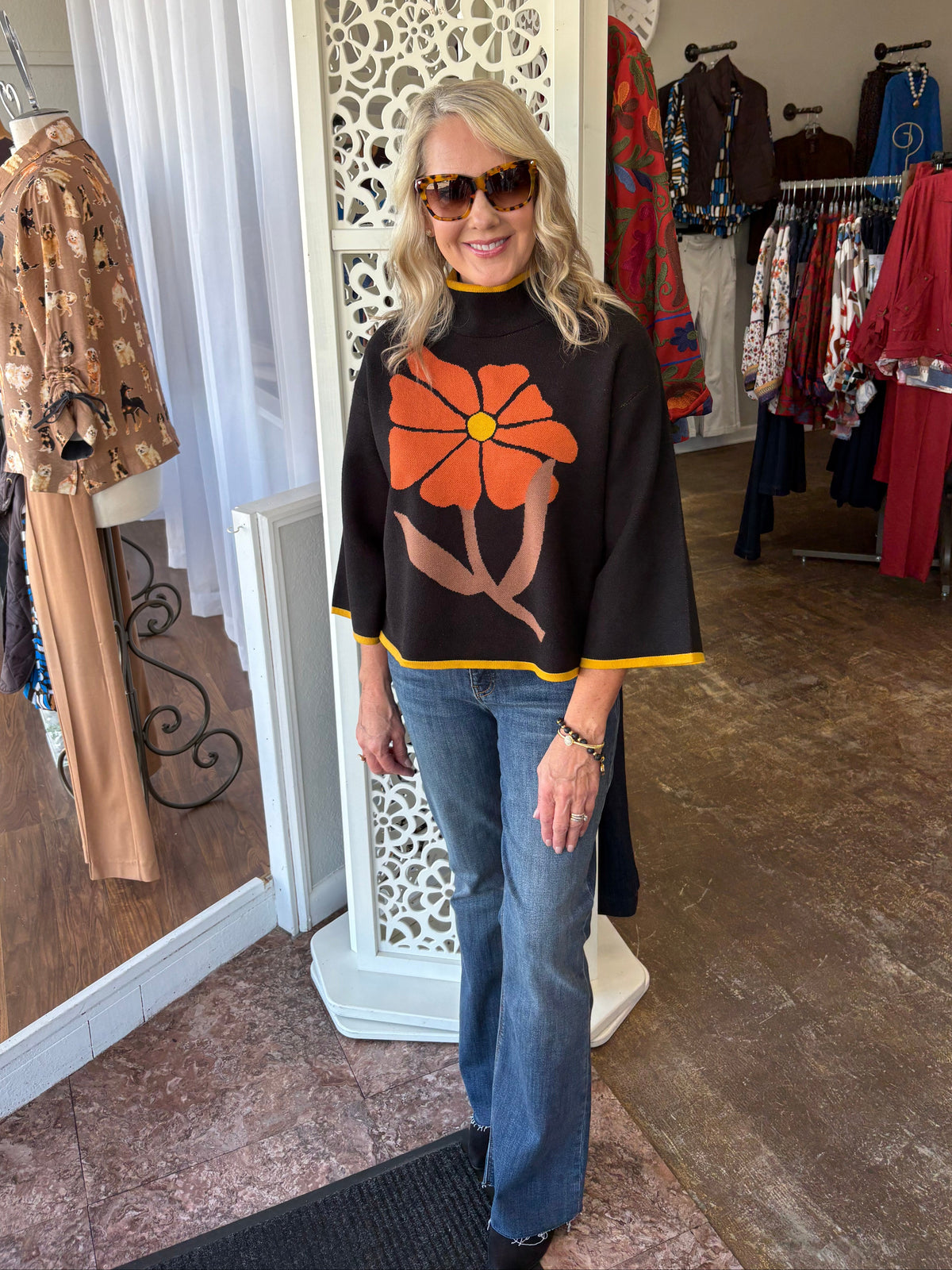 Bold Flower Sweater