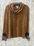 Shirred Cuff Cowl Collar Top