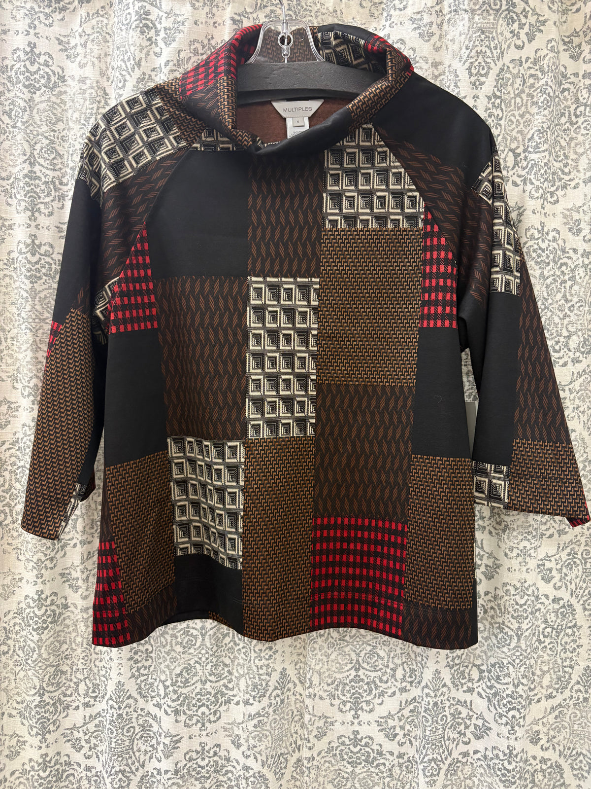 Knit Raglan Cowl Collar Top