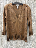 Fringe Hem Open Front Jacket