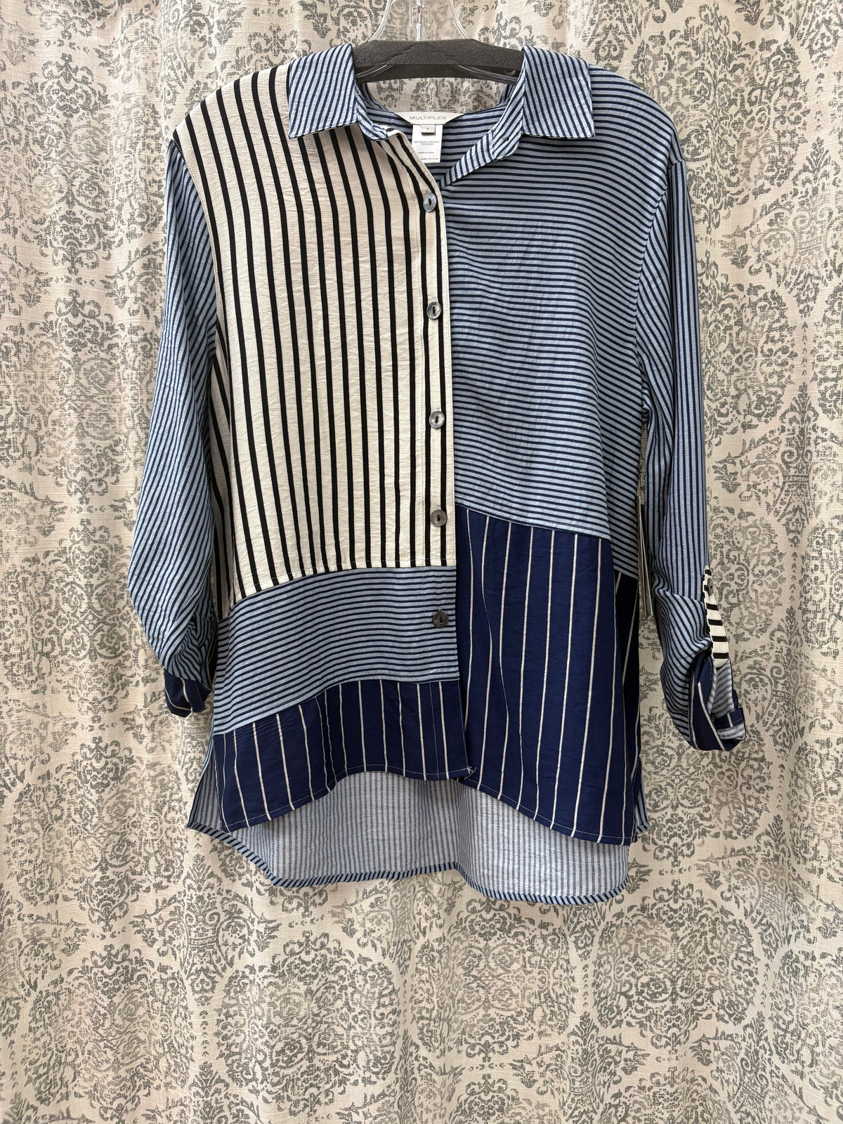 Button Front Multi-Panel Shirt