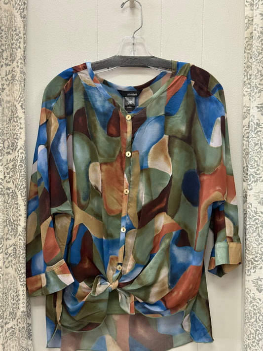 Printed Woven Button Top