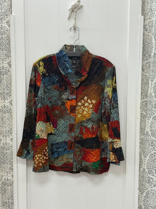 Printed Texture Knit Pop-Over
