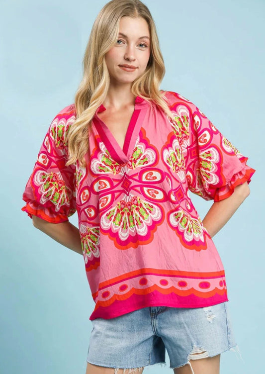 Umgee Fuchsia Mix Top