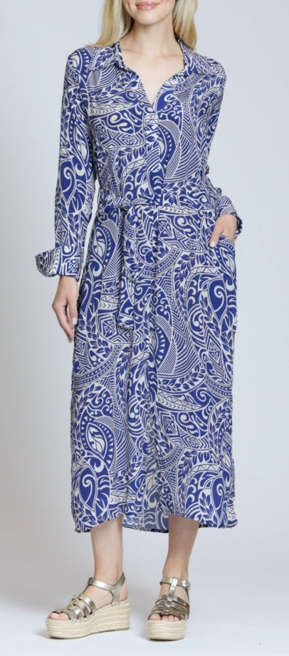Navy & White Maxi Dress