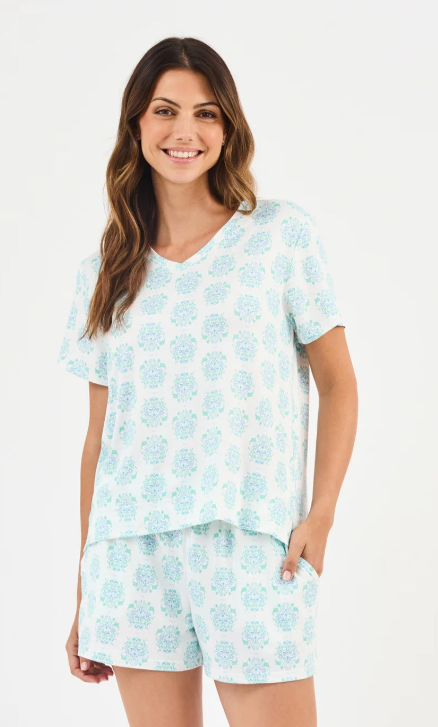 Women's Alli Shorts Set | Meadow Dreams Blue