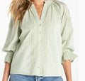 3/4 Sleeve Front Woven Top