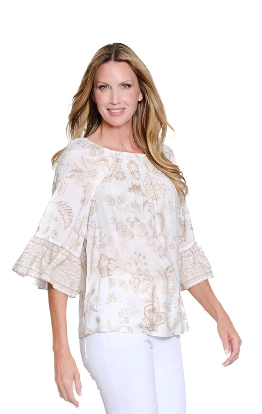 3/4 Flounce Raglan Top