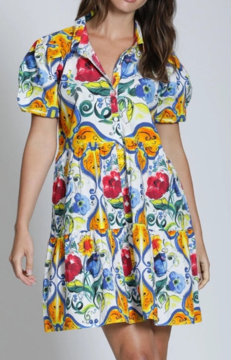Flounce Shirt Dress