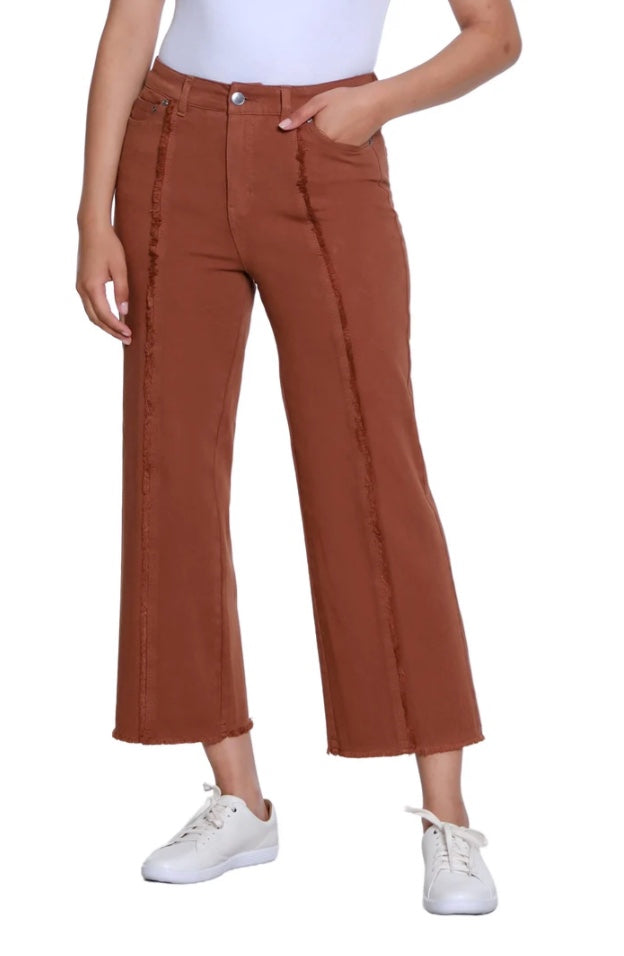 Woven Crop Jean with Fringe Sem