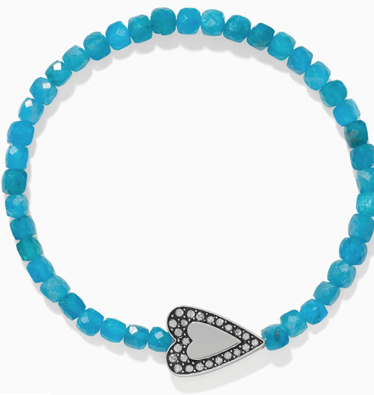 Love Messages Be Bold Teal Stretch Bracelet