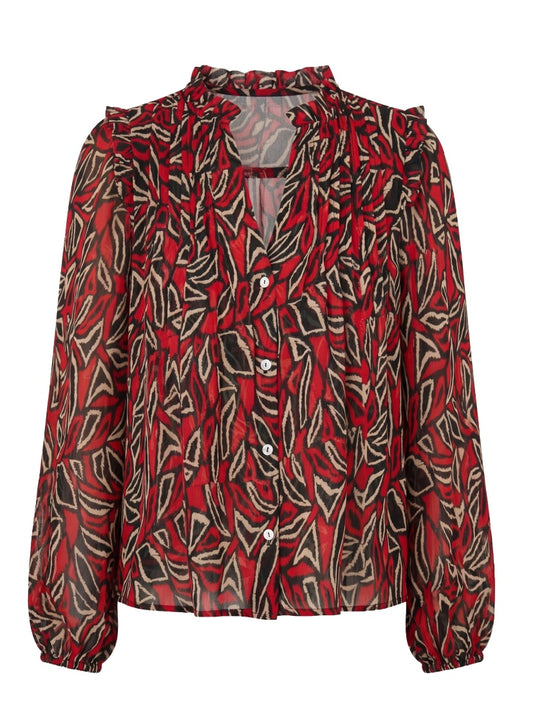 Long Sleeve Woven Blouse