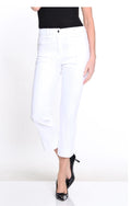 Flare Leg Crop Pant with Fringed Trim