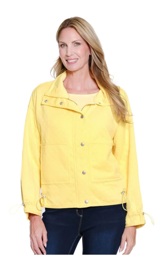 Drawstring Button Snap Jacket