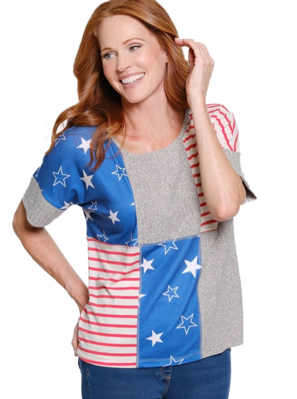 Dolman Short Sleeve Scoop Neck Top