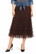 Knitted Tulle Pull-On Tiered Skirt