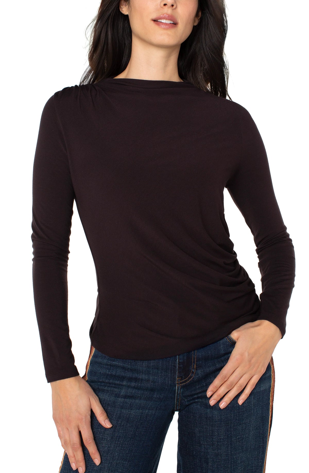 Long Sleeve Mock Neck Knit Top