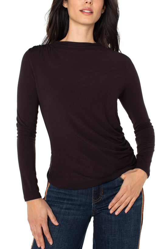 Long Sleeve Mock Neck Knit Top